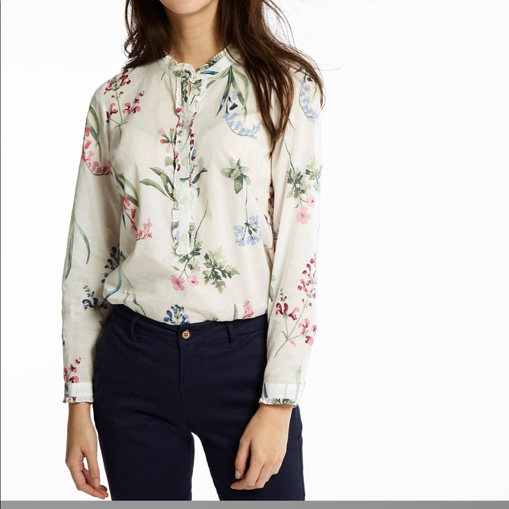 Joules Cream Botanical Georgina Woven Shirt